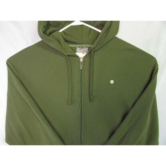 Southpole Hoodie Mens 2XL Olive Green Waffle Knit Full Zip Thermal Warm Pockets - Picture 4 of 14